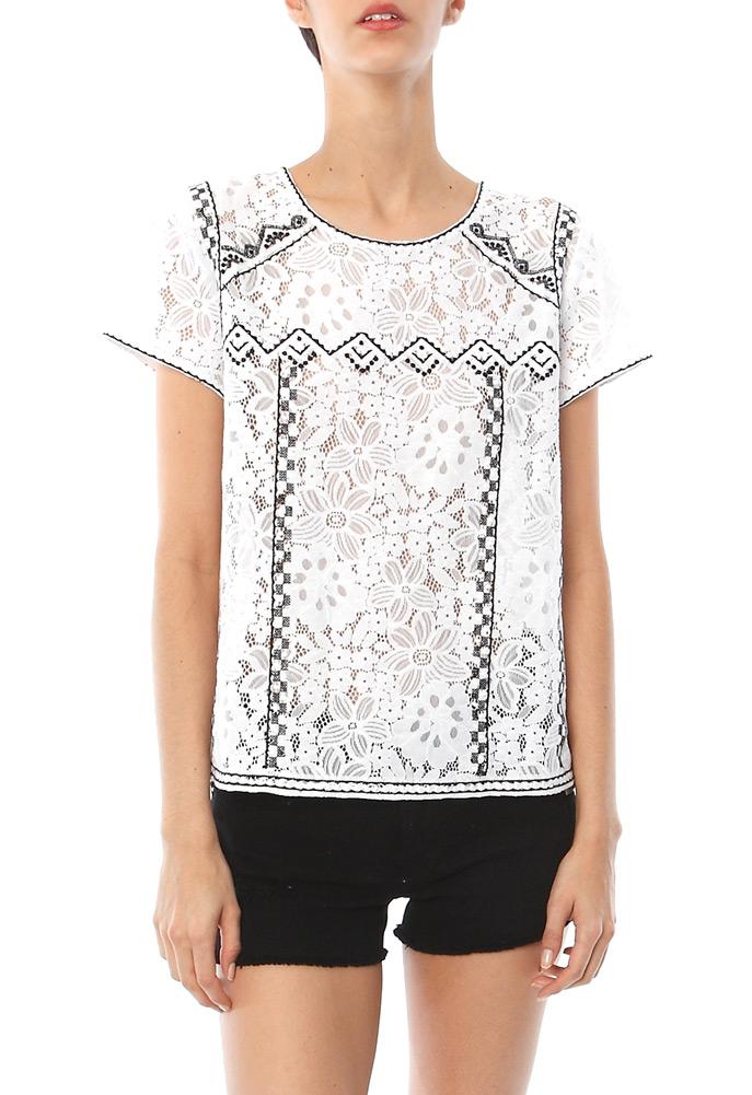 Generation Love Joelle Lace Short Sleeve Top