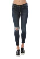 Frame Denim Le Skinny De Jeanne Crop With Released Faded Edge