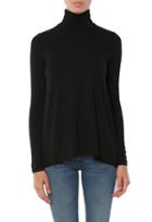 Three Dots Long Sleeve Relaxed High Low Turtleneck