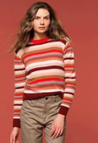 27 Miles Malibu Xiara Multi Stripe Crew Neck Sweater