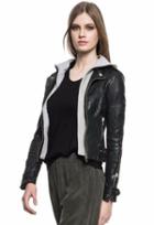 Lamarque Collection Anna Leather Jacket With Removable Hood