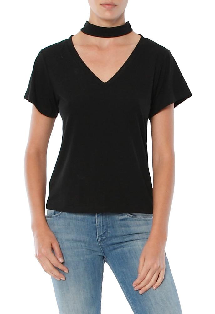 Lna Deep V Choker Tee