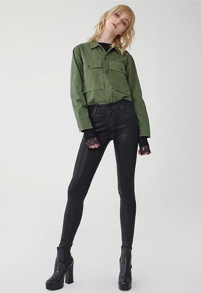 Agolde Sophie Hi Rise Leatherette Skinny Crop Jean