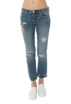 Blank Nyc Crop Embroidered Girlfriend Jean