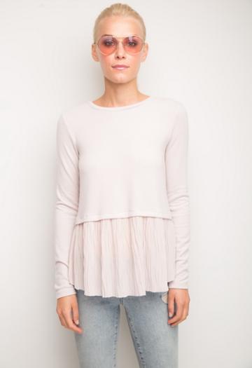 Generation Love Teagan Double Layer Top With Pleated Hem