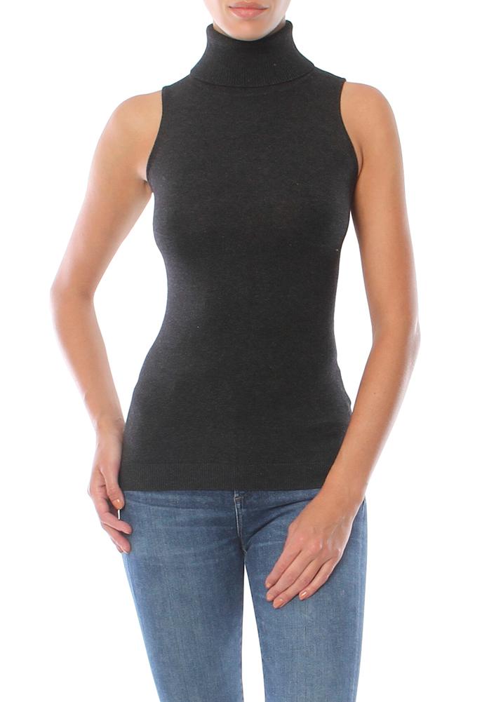 Minnie Rose Sleeveless Turtleneck