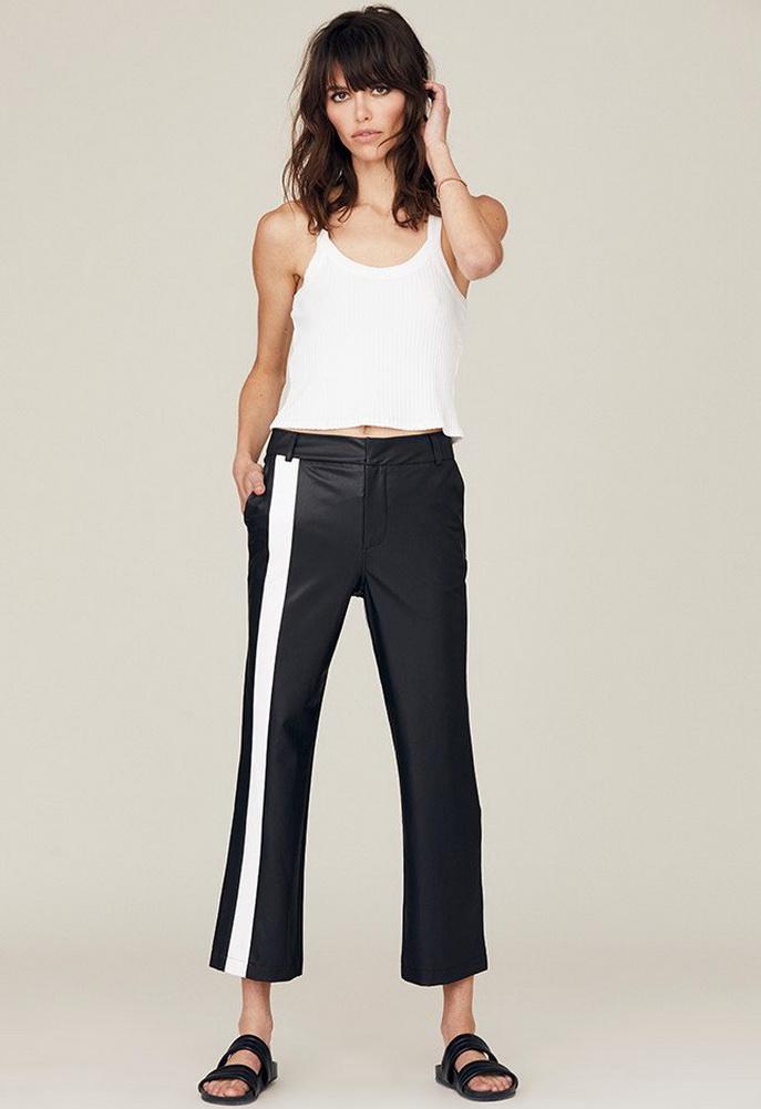 David Lerner Campbell Crop Flare Front Stripe Trouser