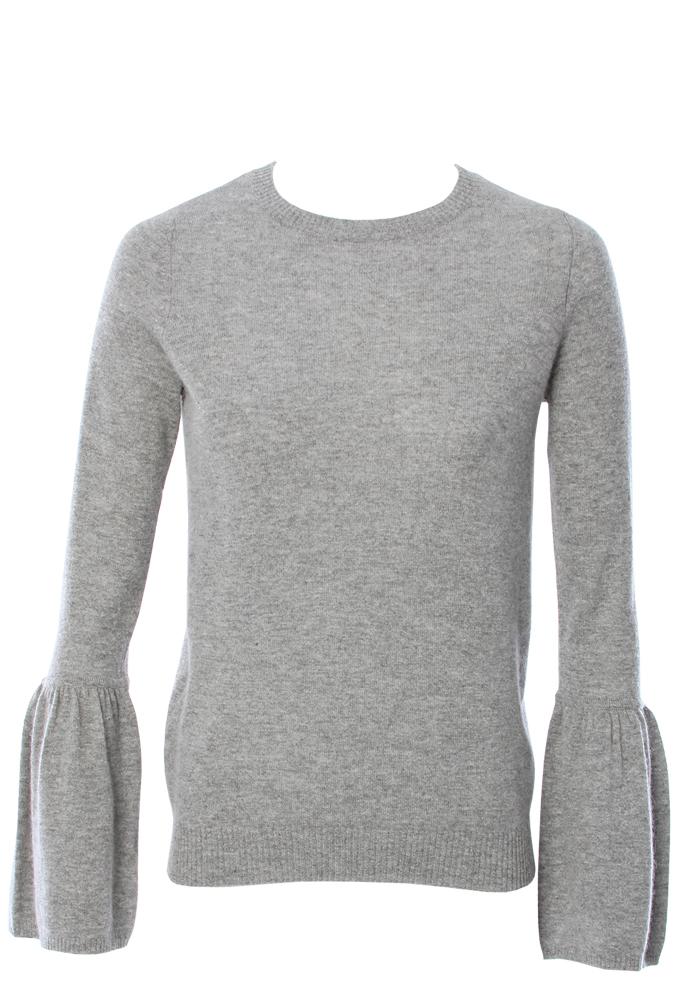 Autumn Cashmere Crew Neck Sweater With Ruffle