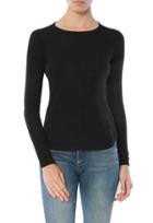 Minnie Rose Knit Tease Crew Neck Cotton Sweater