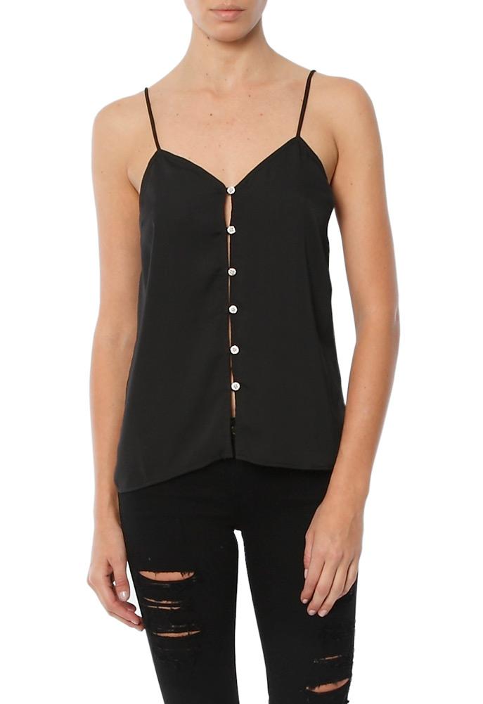 L'academie The V-neck Button Cami