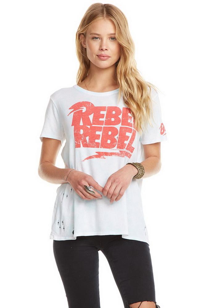 Chaser David Bowie Cotton Jersey Crew Neck Short Sleeve Easy Tee