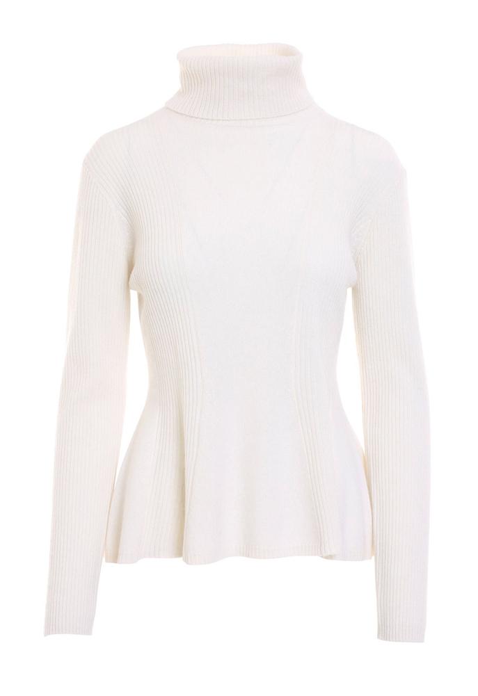 Minnie Rose Ribbed Peplum Sweater