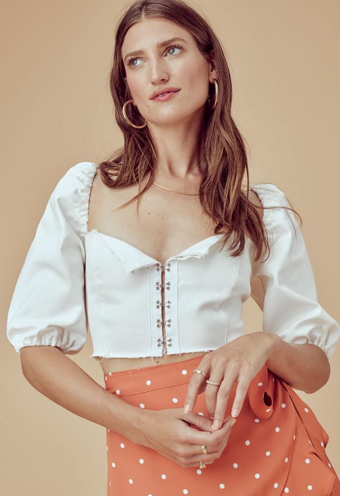 For Love & Lemons Monika Hook Front Blouse