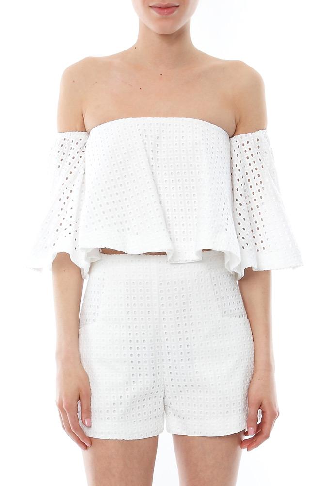 Nicholas Broderie Off Shoulder Top