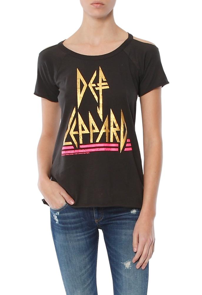 Chaser Def Leppard Cold Shoulder Tee