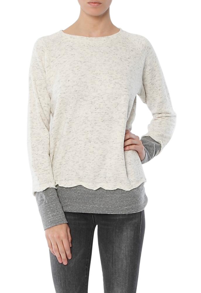 Monrow Double Layer Sweatshirt With Raw Edge