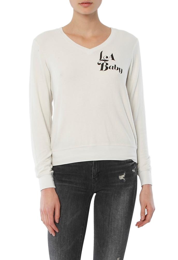 Wildfox La Baby Baggy Beach V Neck Jumper