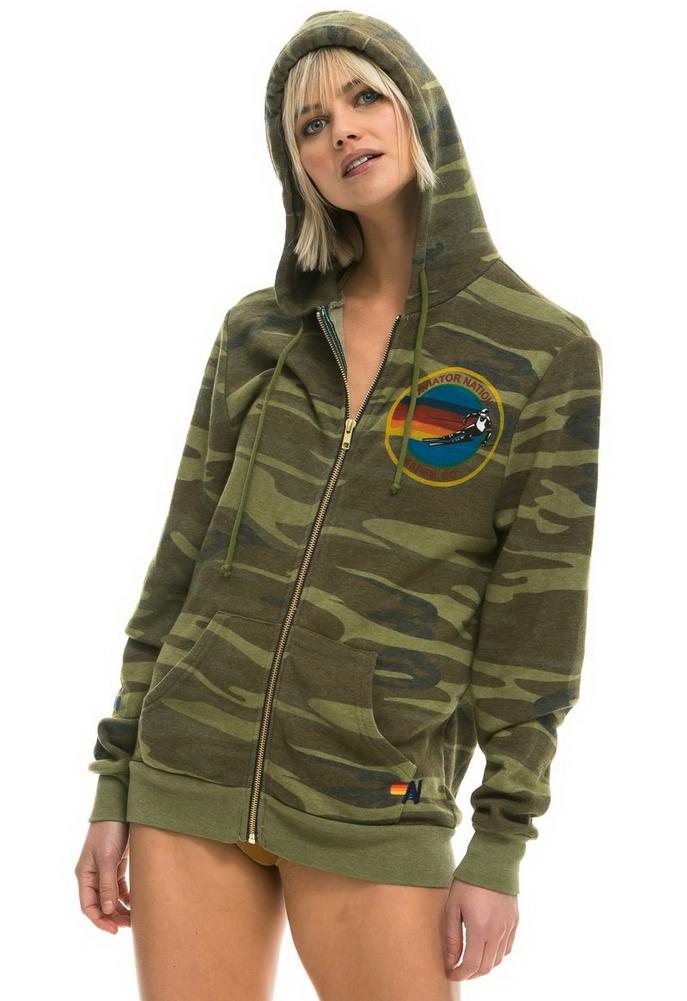 Aviator Nation Camo Zip Hoodie
