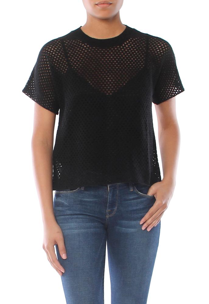 Minnie Rose Cashmere Short Sleeve Sweater