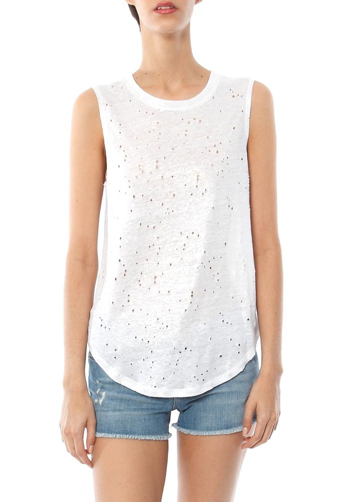 Generation Love Naya Foil Linen Tank With Holes