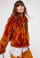 Free People Furry Bomber Jacket