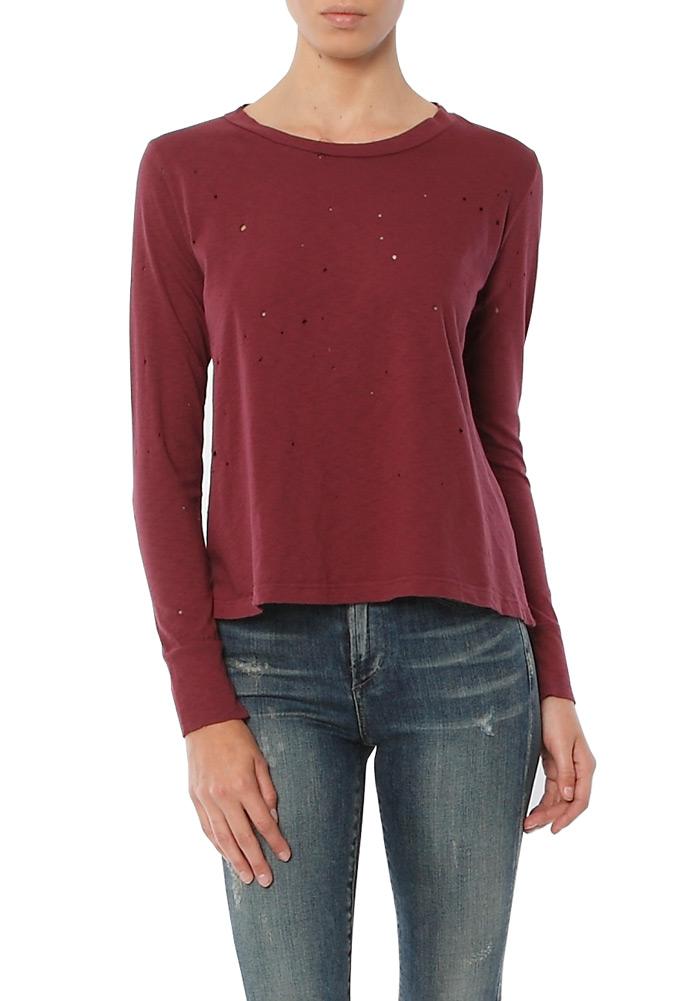 Lna Riser Long Sleeve Destroyed Tee