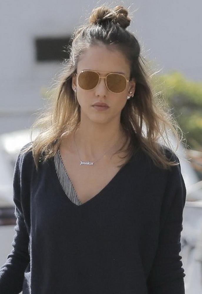 Jennifer Zeuner Serafina Lowercase Block Nameplate Necklace As Seen On Jessica Alba