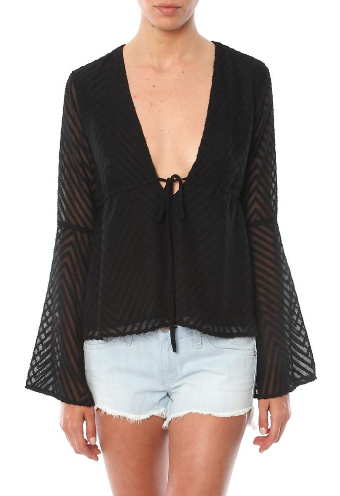 Endless Rose Woven Long Sleeve Blouse