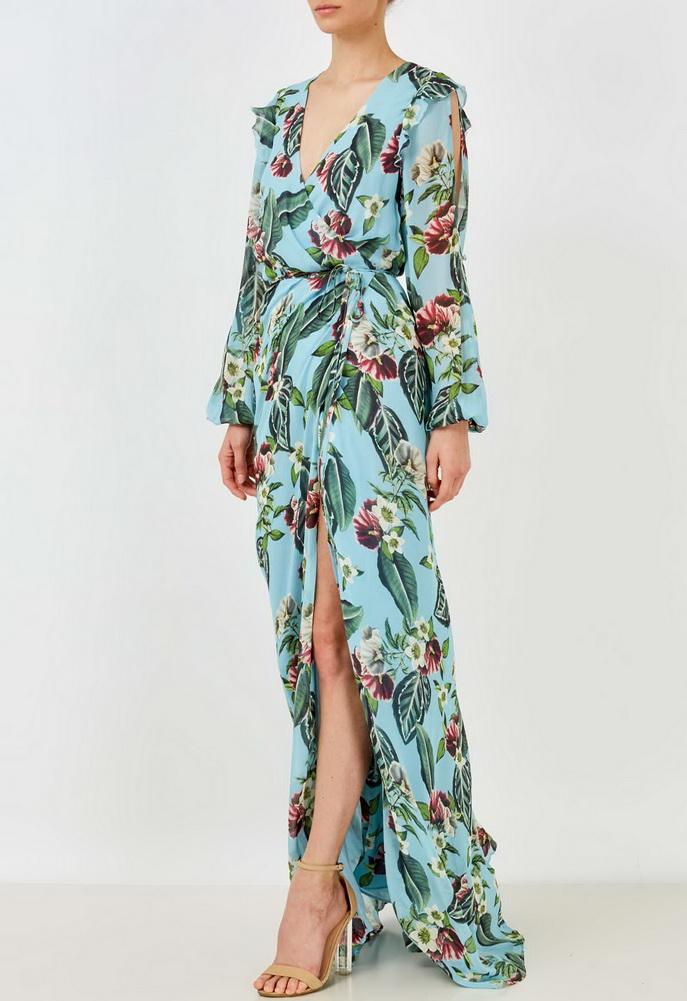 Nicholas Wrap Split Sleeve Dress