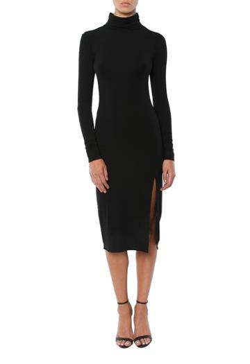 Bobi Los Angeles Turtleneck Side Slit Dress