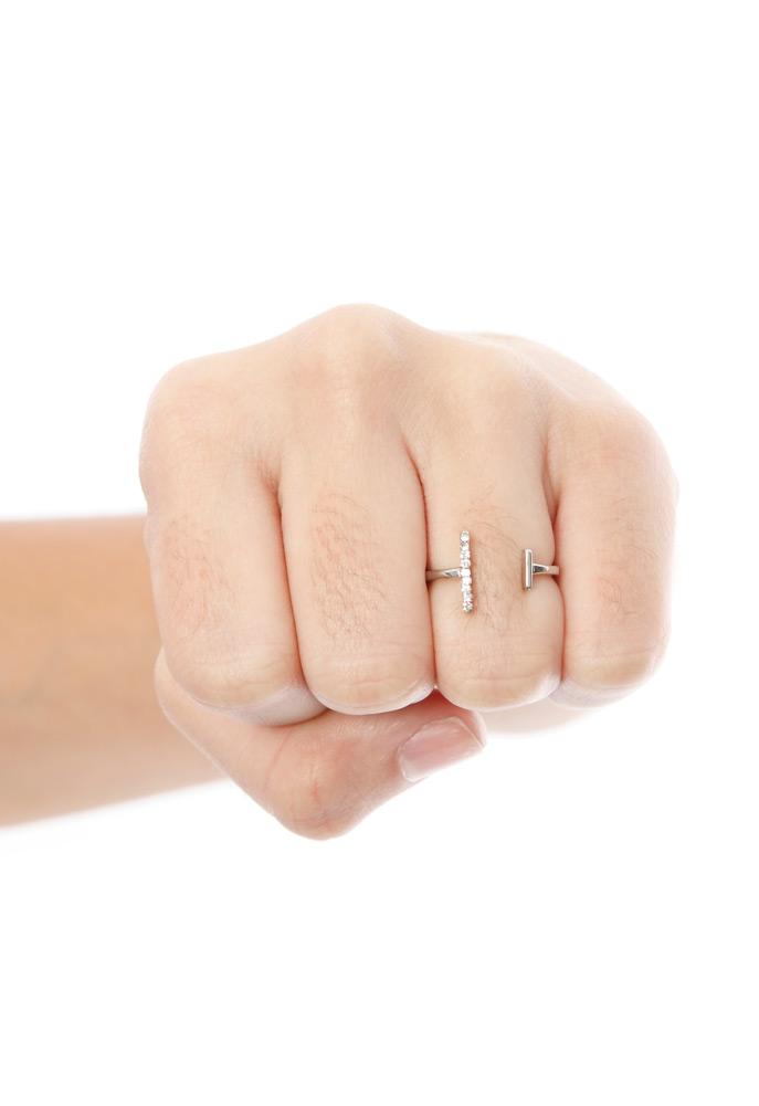 Gemelli Pave Bar Ring