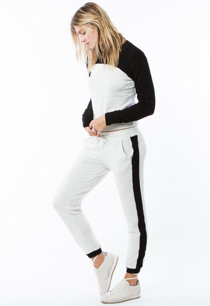 Monrow Colorblock Elastic Waist Sporty Sweatpant