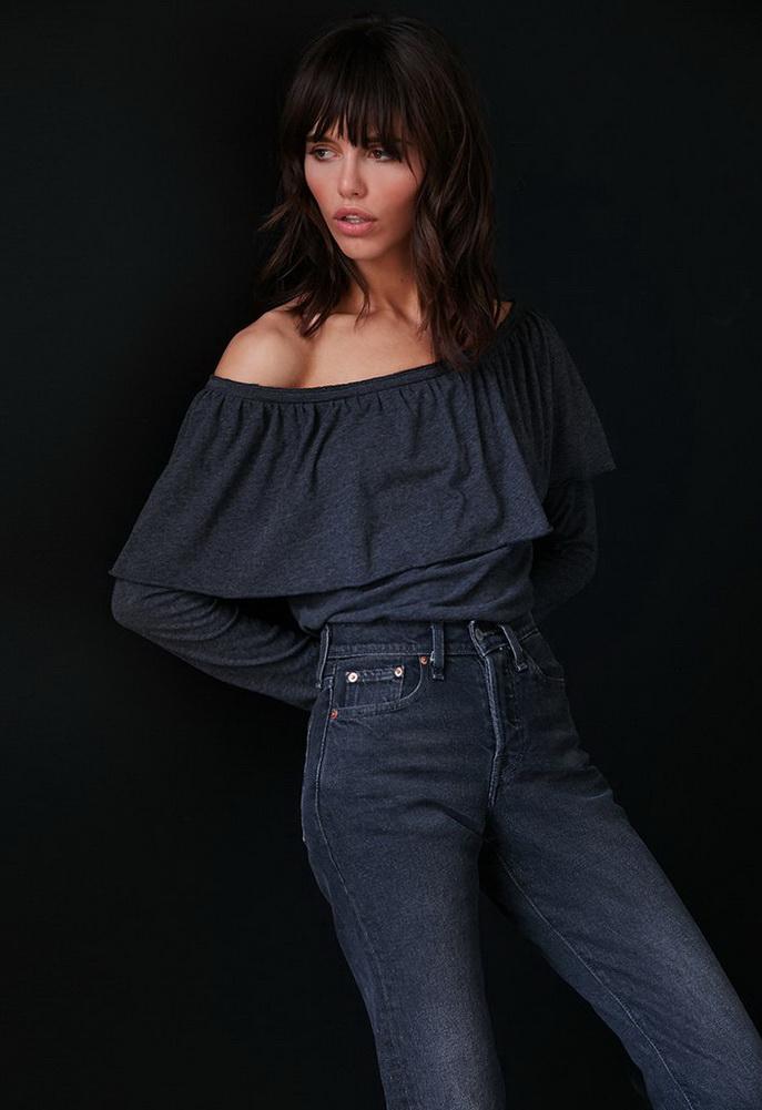 Nation Ltd Gia Off Shoulder Ruffle Tee
