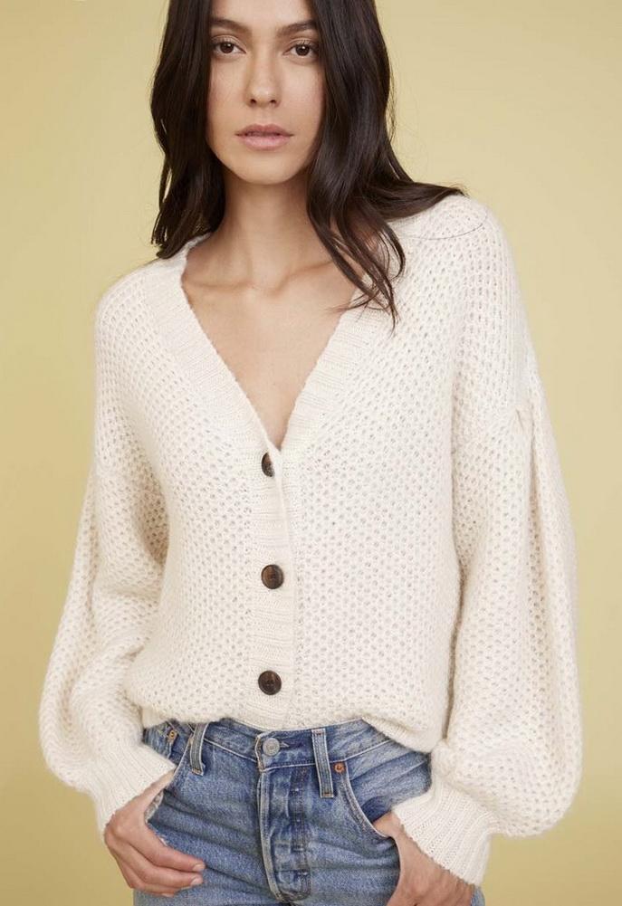 Nation Ltd Freddy Balloon Sleeve Cardigan