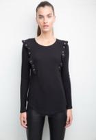 Generation Love Colette Ruffle Shoulder Sweater With Eyelets