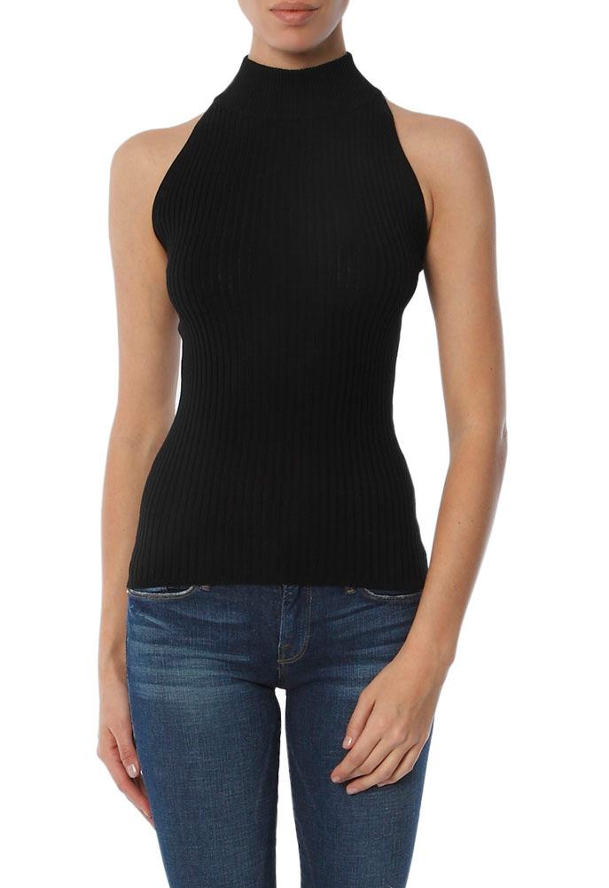 Autumn Cashmere Rib Mock Neck Halter Top