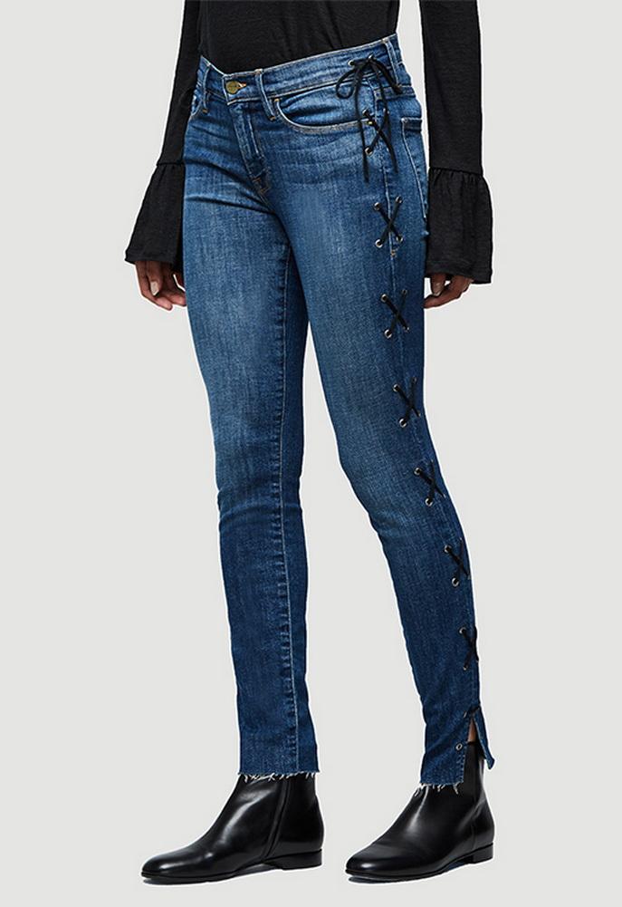 Frame Denim Le Skinny Side Lace Up Jean