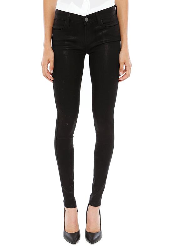 J Brand Mid Rise Super Skinny Coated Jean