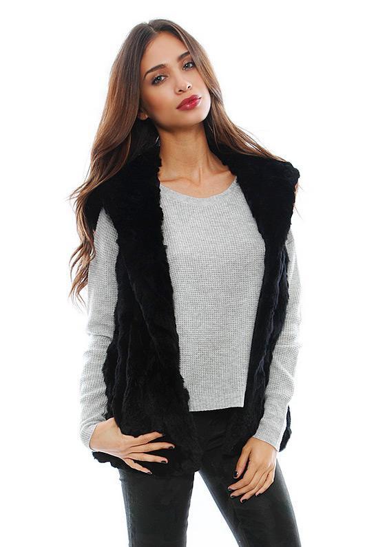 Jocelyn Heather Hooded Fur Vest