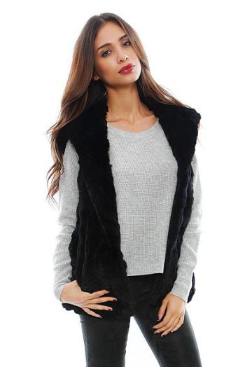 Jocelyn Heather Hooded Fur Vest