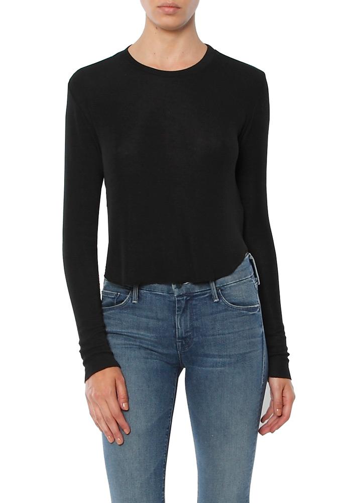 Bobi Los Angeles Long Sleeve Crew Neck Crop Top
