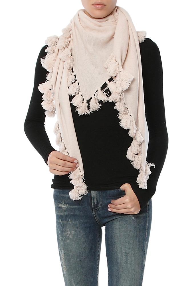 Autumn Cashmere Tassel Triangle Scarf