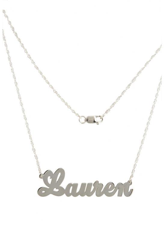Jennifer Zeuner Script Name Plate Necklace