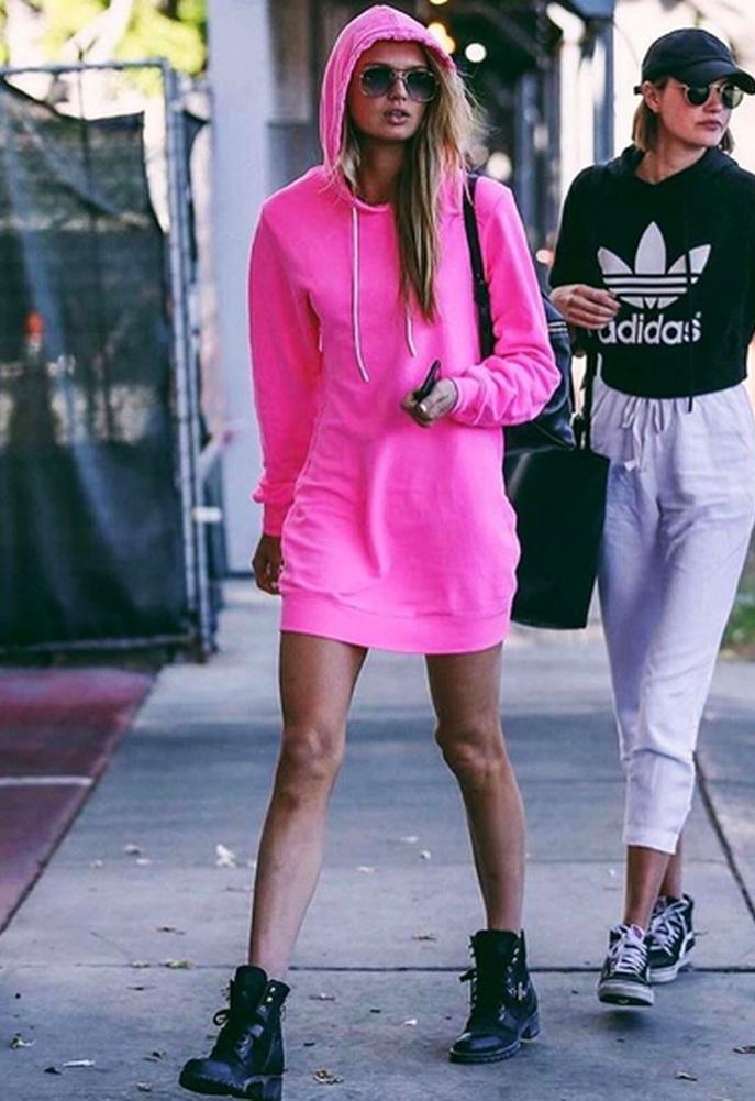 Cotton Citizen Milan Hoodie Backless Mini Dress As Seen On Romee Strijd