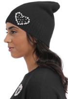 Minnie Rose Cuddle Cashmere Hat With Heart Pearls And Rhinestones