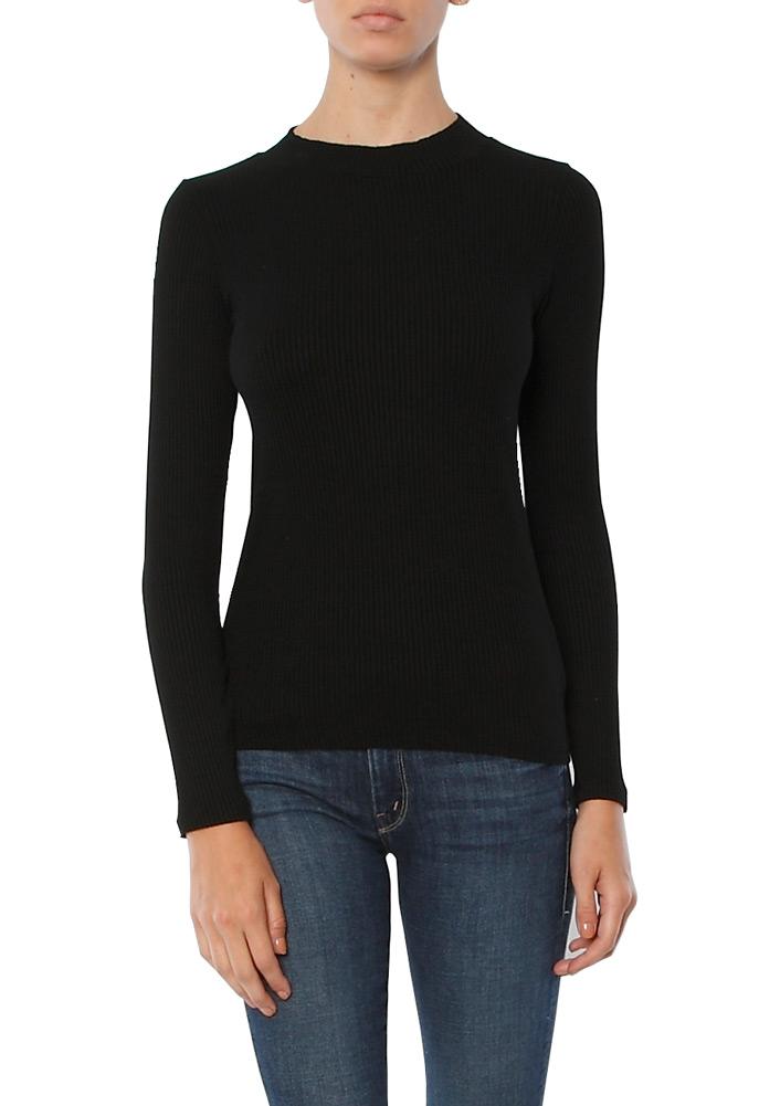 Monrow Mock Neck Rib Sweatshirt