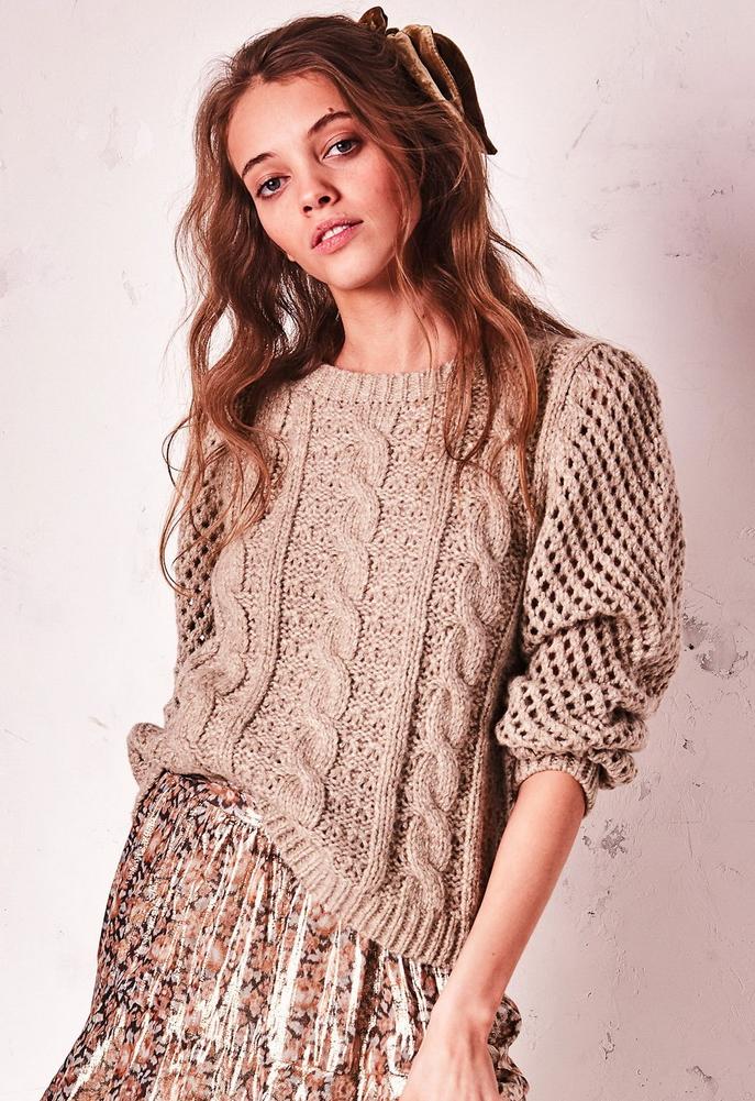 Loveshackfancy Cabled Rosie Sweater