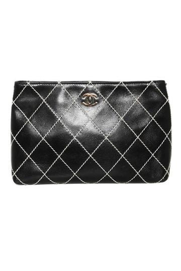 Vintage Chanel Surpique Quilted Stitched Clutch