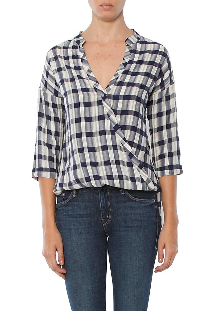 Maven West Bailey Surplice Button Up Top