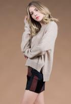 27 Miles Malibu Yann Crew Neck Sweater With Side Slits